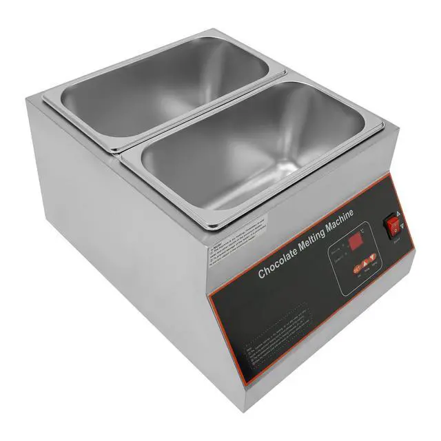 Alt view image 6 of 6 - Chocolate Melting Pot, 500W 12kg/26.5lbs Electric Chocolate Tempering Machine, Stainless Steel Commercial Chocolate Melter Food Warmer for Catering Restaurant, 2 Tanks, 32-203°F