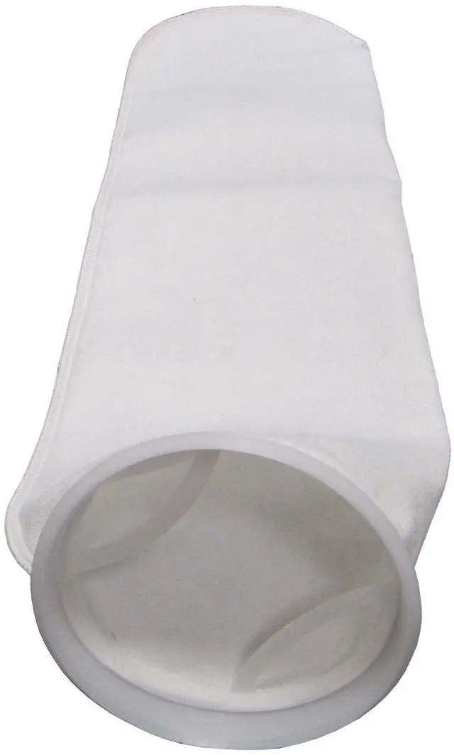 Main image of Filtration #2 Size 1 Micron Liquid Filter Bags, 50 Pack, Polyester Felt with Polypropylene Rings, 7-1/16" Diameter x 32" Length, 4.4 Sq. Ft. Surface Area, Welded Seam for Industrial Filtration