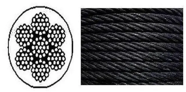 Main image of Black Powder Coated Galvanized Cable Wire Rope 1/4" 7x19-50, 100, 250, 500, 1000 ft (250 ft)