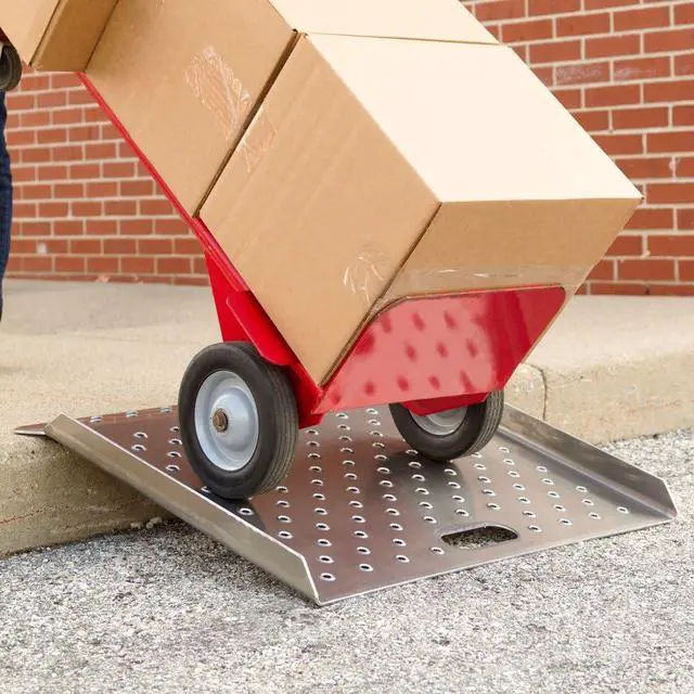 Alt view image 2 of 6 - Curb Ramp, Aluminum, 750 lb, for Hand Trucks, 20" x 20"
