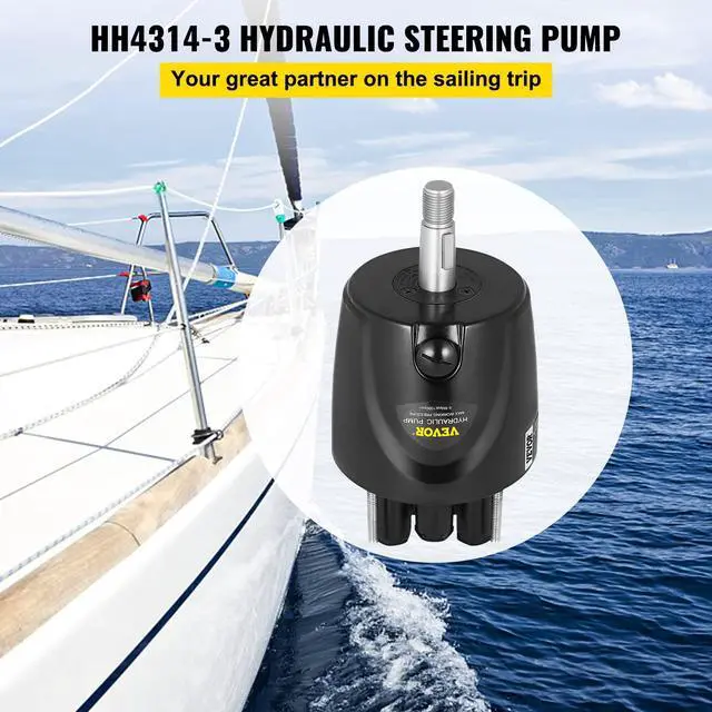 Alt view image 2 of 6 - Hydraulic Outboard Steering Pump 150HP, Aluminum Alloy Structure, Hydraulic Outboard Steering Pump with Replaceable Shaft Seal, HH4314-3