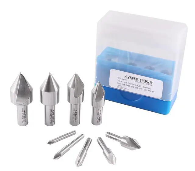 Alt view image 6 of 6 - 60 Degrees 9 Pc Single Flute H.S.S. Countersink Set, Ground, 0245-0021 | 60 Degrees 9 Pc Single Flute HSS Countersink Set, Angle: 60 Degree, Precision Ground