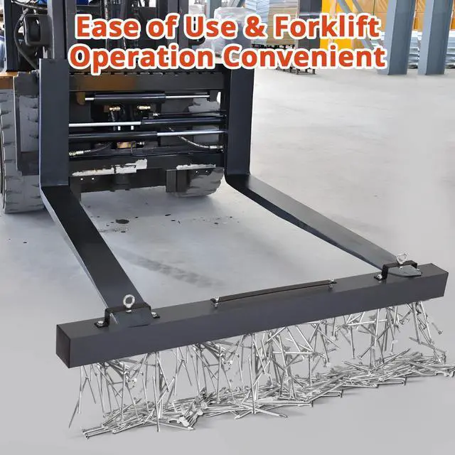 Alt view image 3 of 6 - Hanging Magnetic Sweeper 48 Inches, Nail Magnet Sweeping Tool with 120 LBS Lifting Capacity, Hanging Magnet for Forklift