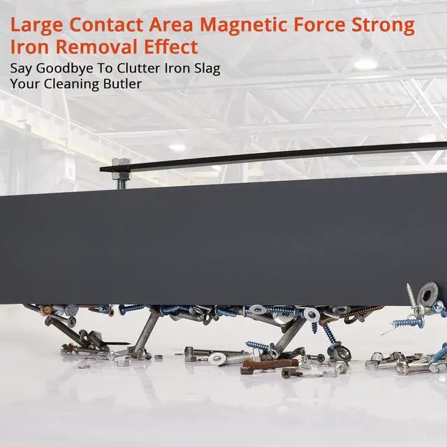 Alt view image 5 of 6 - Hanging Magnetic Sweeper 48 Inches, Nail Magnet Sweeping Tool with 120 LBS Lifting Capacity, Hanging Magnet for Forklift