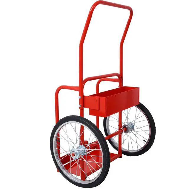 Alt view image 5 of 6 - Large Dual Oxygen Tank Cart Dolly Double Welding Cylinder Cart Full Range Optimize Welding Transport,20" Pneumatic Wheels Includes Two Fastening beltsEasily Maneuvered