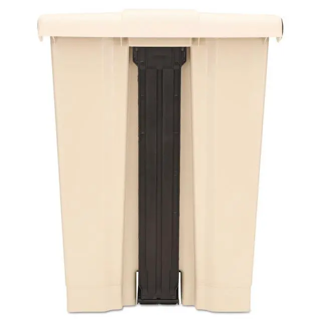 Alt view image 4 of 6 - Rubbermaid Commercial Fire-Safe Step-On Receptacle, Rectangular, Polyethylene, 18 Gallons, Beige (614500BG)