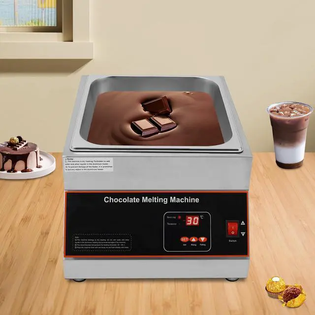 Alt view image 4 of 6 - Chocolate Melting Pot, 500W 12kg/26.5lbs Electric Chocolate Tempering Machine, Stainless Steel Commercial Chocolate Melter Food Warmer for Catering Restaurant, 1 Tank, 32-203°F