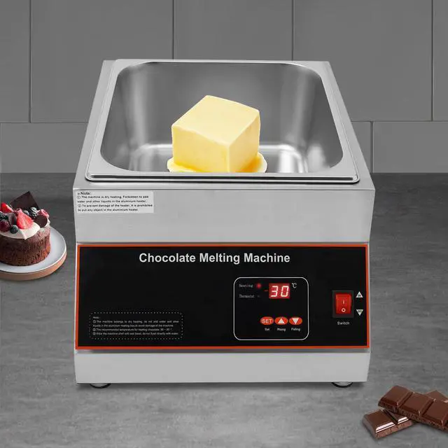 Alt view image 5 of 6 - Chocolate Melting Pot, 500W 12kg/26.5lbs Electric Chocolate Tempering Machine, Stainless Steel Commercial Chocolate Melter Food Warmer for Catering Restaurant, 1 Tank, 32-203°F