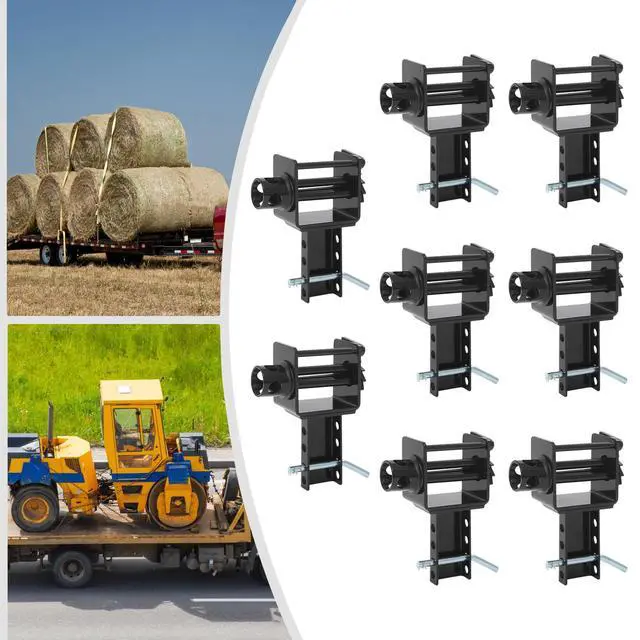 Alt view image 3 of 6 - Trailer Stake Pocket Winch, 8Pcs Stake Pocket Ratchet Straps, Working Load Limit 5,400Lbs and Breaking Strength 16,200Lbs, for Trailer Transport Scenarios, Logistics, Freight, Other Industries