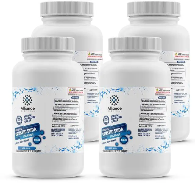 Main image of Sodium Hydroxide Flakes ACS Grade - 4 Pack (16 lbs.)