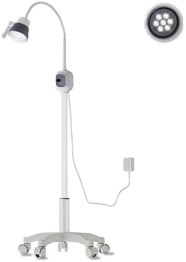 Main image of Surgical Examination Light Lamp 5W/12W Floor Stand Type Medical Exam Lamp, w/Universal Wheels Mobile Shadow Less Flexible Gooseneck LED Exam (12W Upgraded Inspection Light)