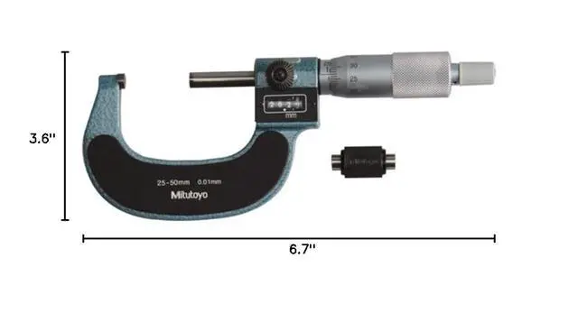 Alt view image 2 of 2 - 193-114 Digit Outside Micrometer, Ratchet Stop, 75-100mm Range, 0.001mm Graduation, +/-0.003mm Accuracy