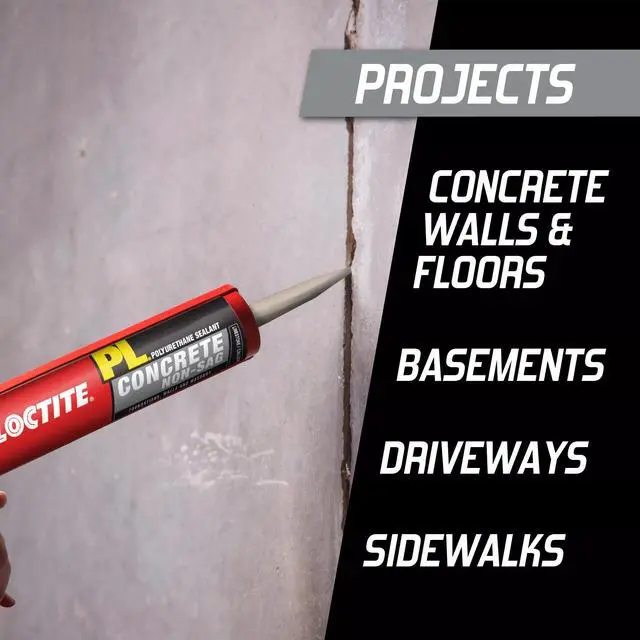 Alt view image 3 of 5 - PL Concrete Non-Sag, Limestone Polyurethane Sealant, Gray, 10 fl oz Cartridge, 12 Pack