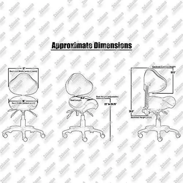 Alt view image 3 of 6 - Ergonomic Adjustable Rolling Saddle Stool Chair with Back Wheels Support for Clinic Hospital Pharmacy Medical Beauty Lab Exam Office Technician Physical Therapy, Single, Set of 1