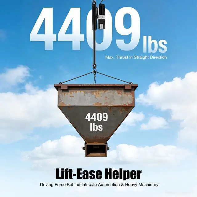 Alt view image 5 of 6 - 12V 8" Heavy Duty Hydraulic Linear Actuator Electric Hydraulic Motor 4409Lbs Compatible with Dump Trailers, Lift Tables, Solar Tracking System, Wheelchair Lift, Tractors, Cleaning Vehicle