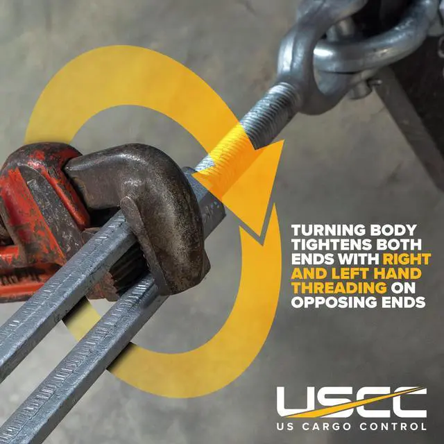 Alt view image 6 of 6 - Jaw and Jaw Turnbuckle, 1" x 12", 10,000 LBS Working Load Limit, UNC Thread Hot-Dipped Galvanized Turnbuckle Heavy Duty for Wire Rope, in-Line Pulls & Tension Applications