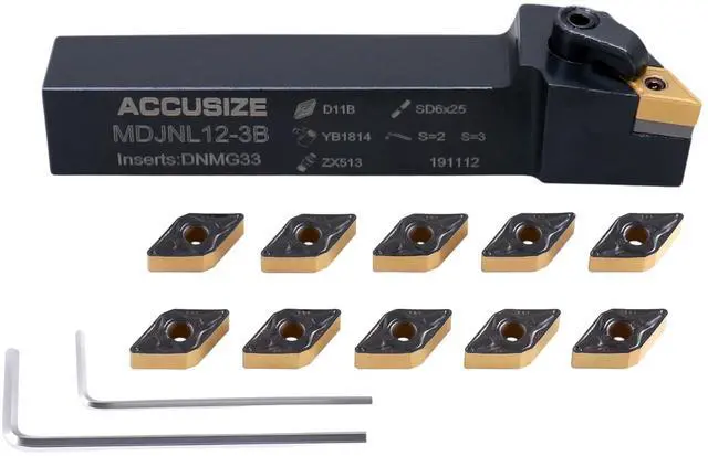 Main image of Indexable Tool Holder, 3/4", LH, 2302-6016INS | 3/4" Shank x 4-1/2" OAL, with 10 DNMG332 Carbide Inserts, Left Hand