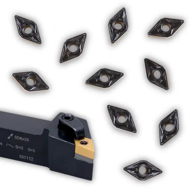 Alt view image 4 of 6 - Indexable Tool Holder, 3/4", LH, 2302-6016INS | 3/4" Shank x 4-1/2" OAL, with 10 DNMG332 Carbide Inserts, Left Hand