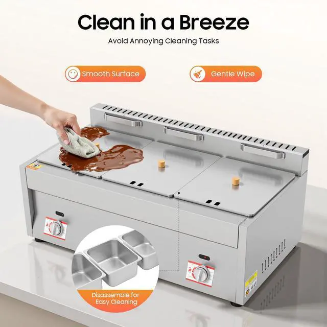 Alt view image 4 of 6 - LPG Gas Deep Fryer 3 Burners Commercial Countertop Deep Gas Fryer Natural Gas Food Warmer Stainless Steel 6L ×3 for French Fries Restaurant Home Kitchen (US Stock)