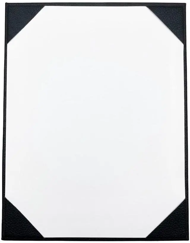 Main image of Menu Holders Made of Premium Faux Leather - Single Panel (10-Pack) s Single Page (Black, 8.5" x 11")