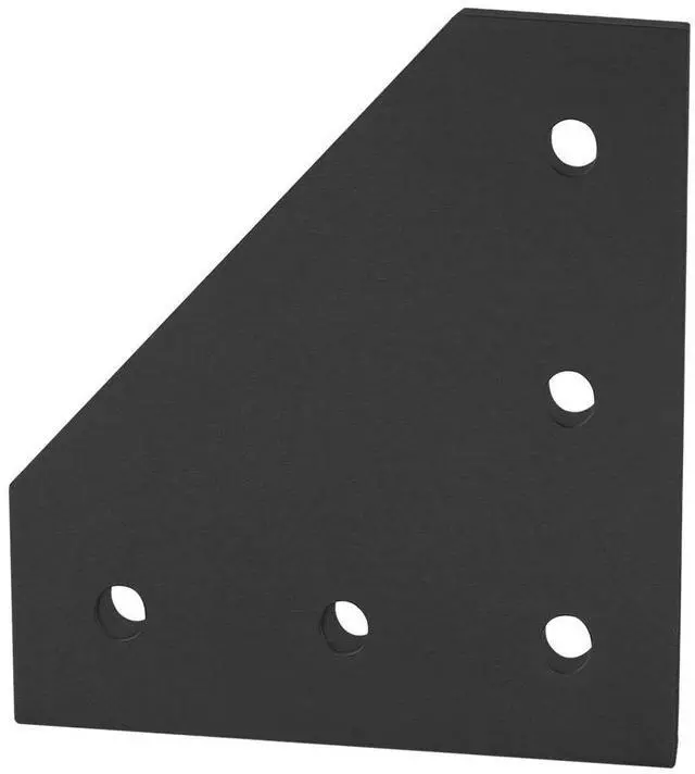 Main image of 8020, 4351, 15 Series, Aluminum 5 Hole 90 Degree Angled Flat Plate Bracket Straight Mounting Connector Bracket for T Slot Extruded Aluminum Extrusion (Black Anodize, 10)