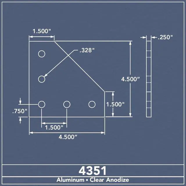 Alt view image 2 of 6 - 8020, 4351, 15 Series, Aluminum 5 Hole 90 Degree Angled Flat Plate Bracket Straight Mounting Connector Bracket for T Slot Extruded Aluminum Extrusion (Black Anodize, 10)