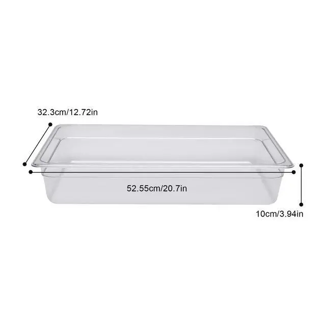 Alt view image 5 of 6 - Hotel Pans, 6 Pack Full Size 4'' Deep Clear Food Pans with Lids, Commercial Stackable Food Pans, Polycarbonate Transparent Food Storage Containers, Freezer-Safe for Restaurant Hotel