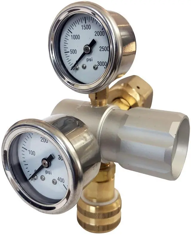 Main image of Adjustable High Flow 0-250 PSI Carbon Dioxide CGA320 Co2 Regulator for Tires, HVAC, Plumbing or any HIGH FLOW Non-Freezing CO2 Application