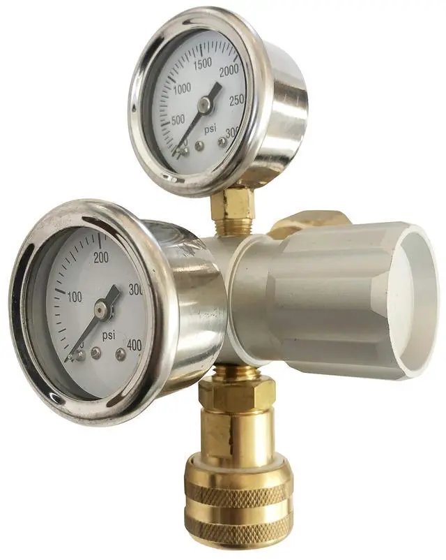Alt view image 3 of 6 - Adjustable High Flow 0-250 PSI Carbon Dioxide CGA320 Co2 Regulator for Tires, HVAC, Plumbing or any HIGH FLOW Non-Freezing CO2 Application