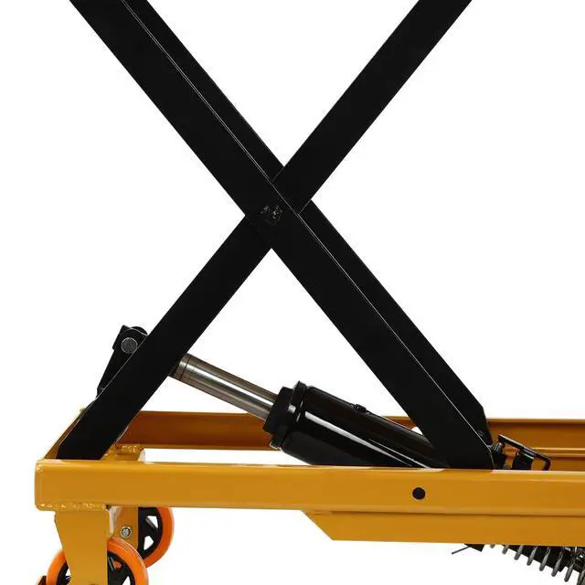 Alt view image 3 of 6 - 500LBS Hydraulic Lift Table Cart, Lifting Height Hydraulic Material Lift Pallet Truck with 4 Locking Wheels for Material Handling and Transportation