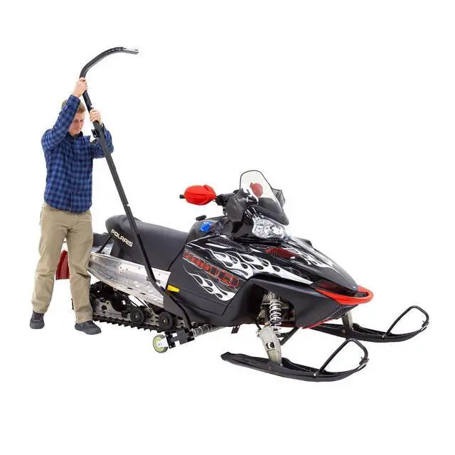 Alt view image 2 of 6 - Snowmobile Dolly, Heavy-Duty Powder-Coated Steel Lift with 1500 lb Capacity, Folding Design with Large Casters & Long Lever Handle for Moving and Storing Most Snowmobiles