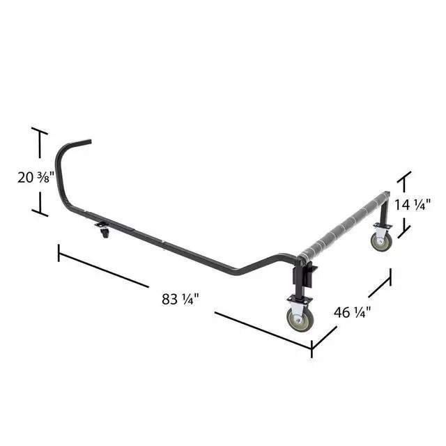 Alt view image 5 of 6 - Snowmobile Dolly, Heavy-Duty Powder-Coated Steel Lift with 1500 lb Capacity, Folding Design with Large Casters & Long Lever Handle for Moving and Storing Most Snowmobiles