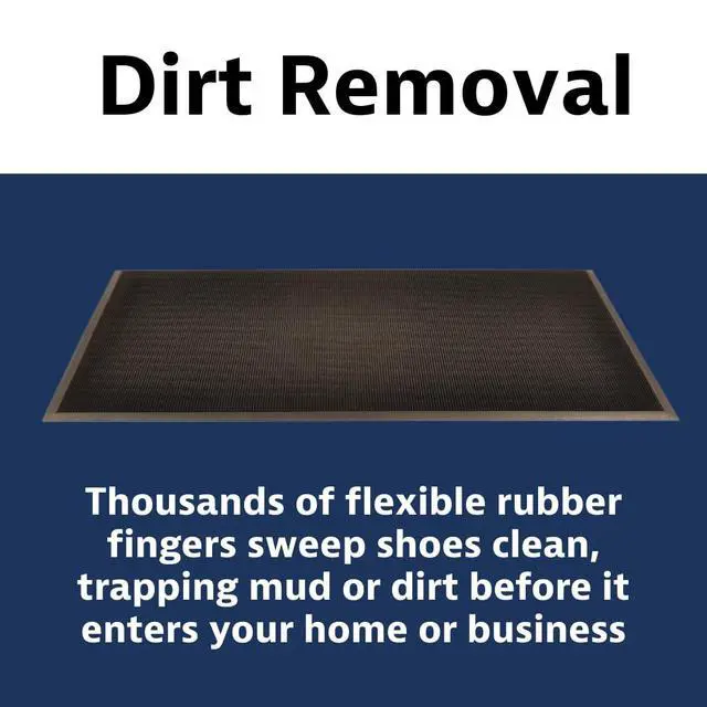Alt view image 4 of 6 - T28 Scrape® Moisture Trap Entry Scraper Mat, Outdoor Natural Rubber Doormat for Home or Business, Medium-Duty, Beveled Edges, 36" x 72", Black, T28S3672BL