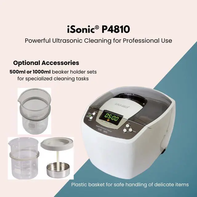 Alt view image 2 of 6 - Ultrasonic Cleaner P4810, 2.1Qt/2 L, with 1000 ml Single Beaker Holder Set for DIY Liposomal Vitamin C