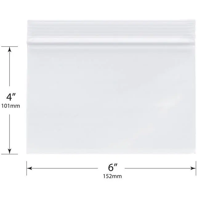 Alt view image 2 of 4 - 6" x 4" (Case of 6,000), 2 Mil Zipper Reclosable Plastic Bags