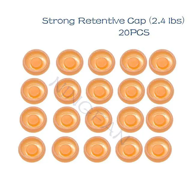 Alt view image 5 of 6 - Overdenture Retention Cap Locater Replacement Male Inserts Caps Standard Pink 2.4lbs Xtra-Light (20Pcs Overdenture Male Inserts Caps Pink 2.4lbs)