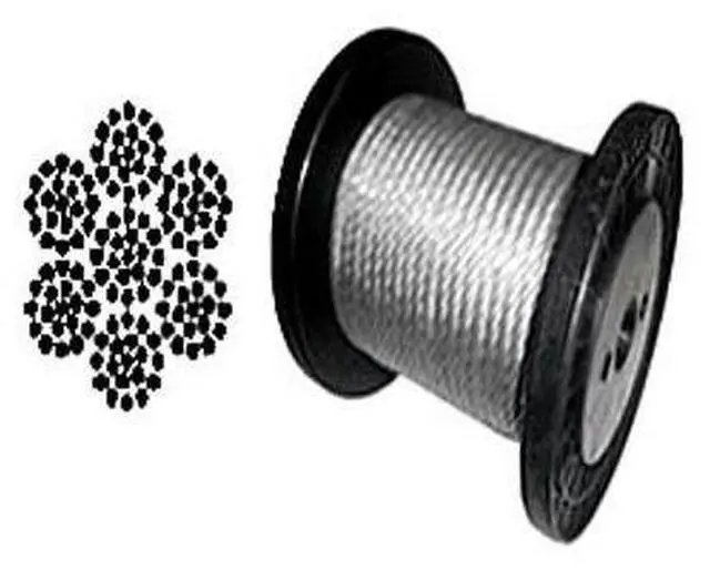 Main image of 7 x 19 Galvanized Aircraft Cable Wire Rope 5/16" - 50, 100, 200 ft (200 ft Reel)