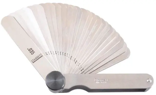 Main image of Tempered Steel English Thickness Gage with Easily Removed Leaves - Ideal for Carpenters and Home Improvement - 31 Leaves, 1/2"-1/4" x 3"-1/32" Size,.0015"-.035" Thickness - 66B