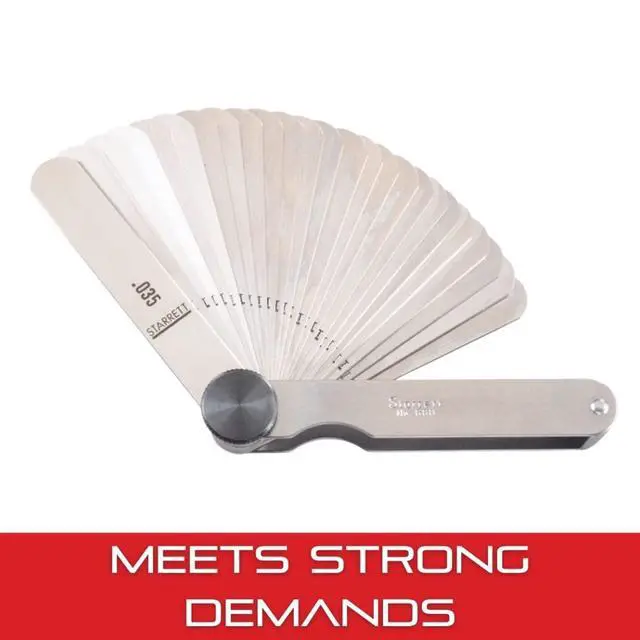 Alt view image 4 of 6 - Tempered Steel English Thickness Gage with Easily Removed Leaves - Ideal for Carpenters and Home Improvement - 31 Leaves, 1/2"-1/4" x 3"-1/32" Size,.0015"-.035" Thickness - 66B