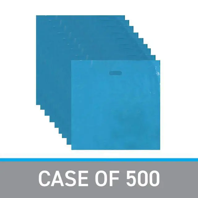 Alt view image 4 of 5 - Jumbo Low Density Teal Merchandise Bags - 20"W x 5"D x 20"H - Case of 500