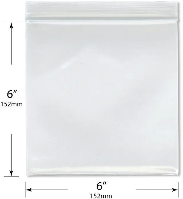 Alt view image 2 of 3 - 6" x 6" (Pack of 500), 8 Mil Extra Thick Heavy Duty Zipper Reclosable Plastic Bags