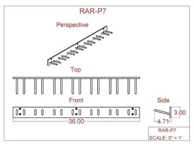 Alt view image 3 of 3 - X-Ray Apron Rack (Wall Mount) - 14 Pegs, for 7 Lead Aprons