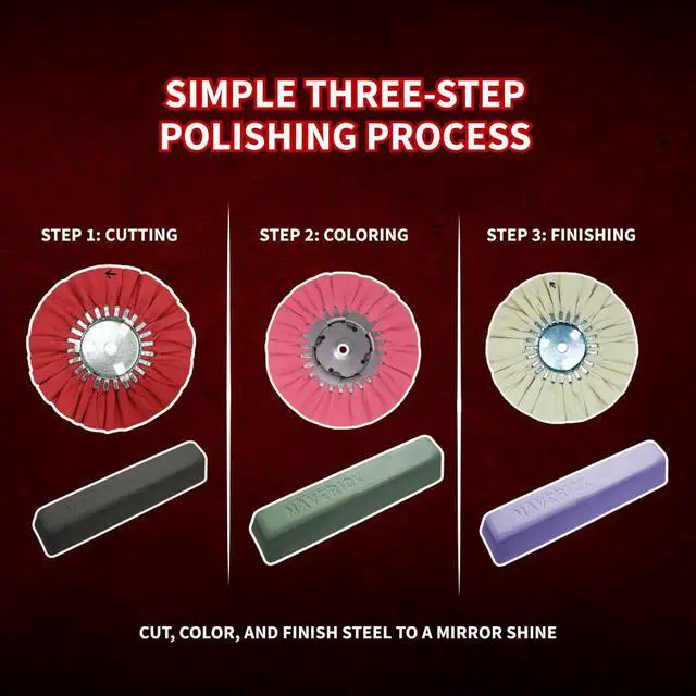 Alt view image 5 of 6 - Combat Abrasives Knife Polishing Kit for Buffing & Polishing Steel or Stainless Steel 7 Piece Kit