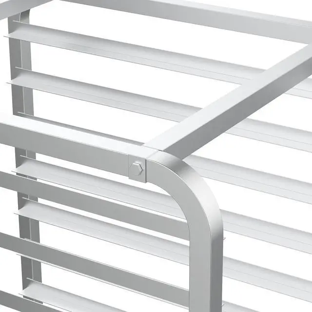 Alt view image 4 of 6 - 10-Tiers Sheet Bun Pan Speed Bakery Tray Racks, Commercial Stainless Steel Baking Racks with Brake Wheels, Push Bread Tray Food Cart, Perfect for Kitchen/Dining Rooms