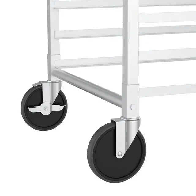 Alt view image 6 of 6 - 10-Tiers Sheet Bun Pan Speed Bakery Tray Racks, Commercial Stainless Steel Baking Racks with Brake Wheels, Push Bread Tray Food Cart, Perfect for Kitchen/Dining Rooms