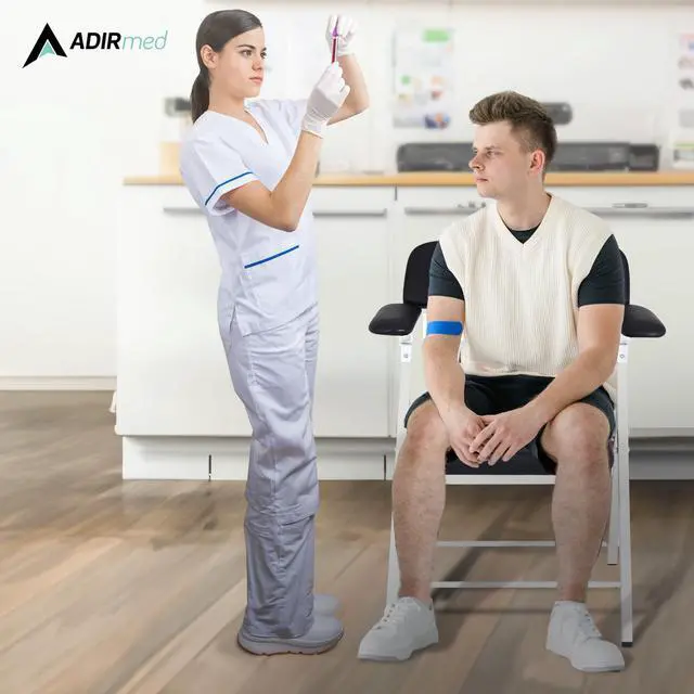 Alt view image 4 of 6 - 500 lbs Weight Capacity Phlebotomy Chair, Portable Folding Adjustable Medical Chair, Blood Drawing Padded Lab Chair, Ideal for Blood Drives, Temporary Labs and Easy Transportation
