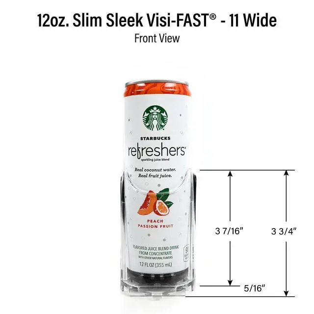 Alt view image 4 of 6 - Drink Organizer for Fridge, Visi-Fast Spring-Loaded Beverage Glides for 12oz slim, 11-Wide, 24" D, 6-Pack