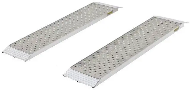 Main image of Dual Runner Shed Ramps 4' L with Aluminum Punch Plate Surface, 1,500 lb. Capacity