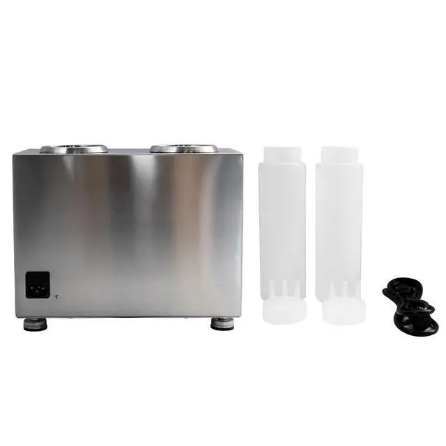 Alt view image 3 of 6 - Commercial Electric Sauce Warmer Electric Cheese Sauce Warmer Hot Fudge Warmer Dispenser Cheese Dispenser Warmer with 2 Pump (2 Pump Head)