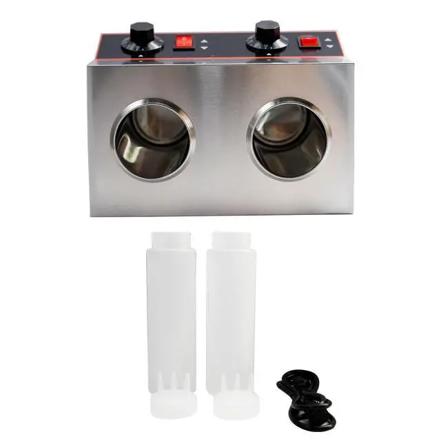 Alt view image 4 of 6 - Commercial Electric Sauce Warmer Electric Cheese Sauce Warmer Hot Fudge Warmer Dispenser Cheese Dispenser Warmer with 2 Pump (2 Pump Head)